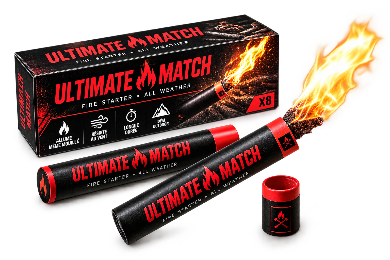E.G – Pack de 3 Allume Feu De Survie Ultimate Match