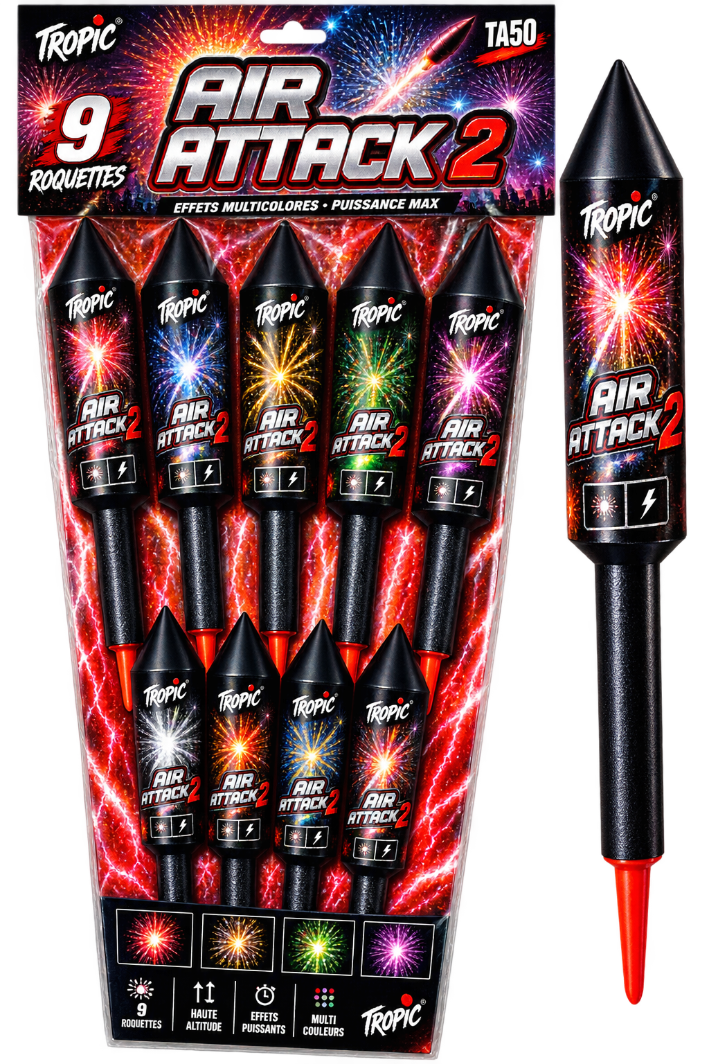 Tropic – Paquet De 9 Fusées Air Attack 2