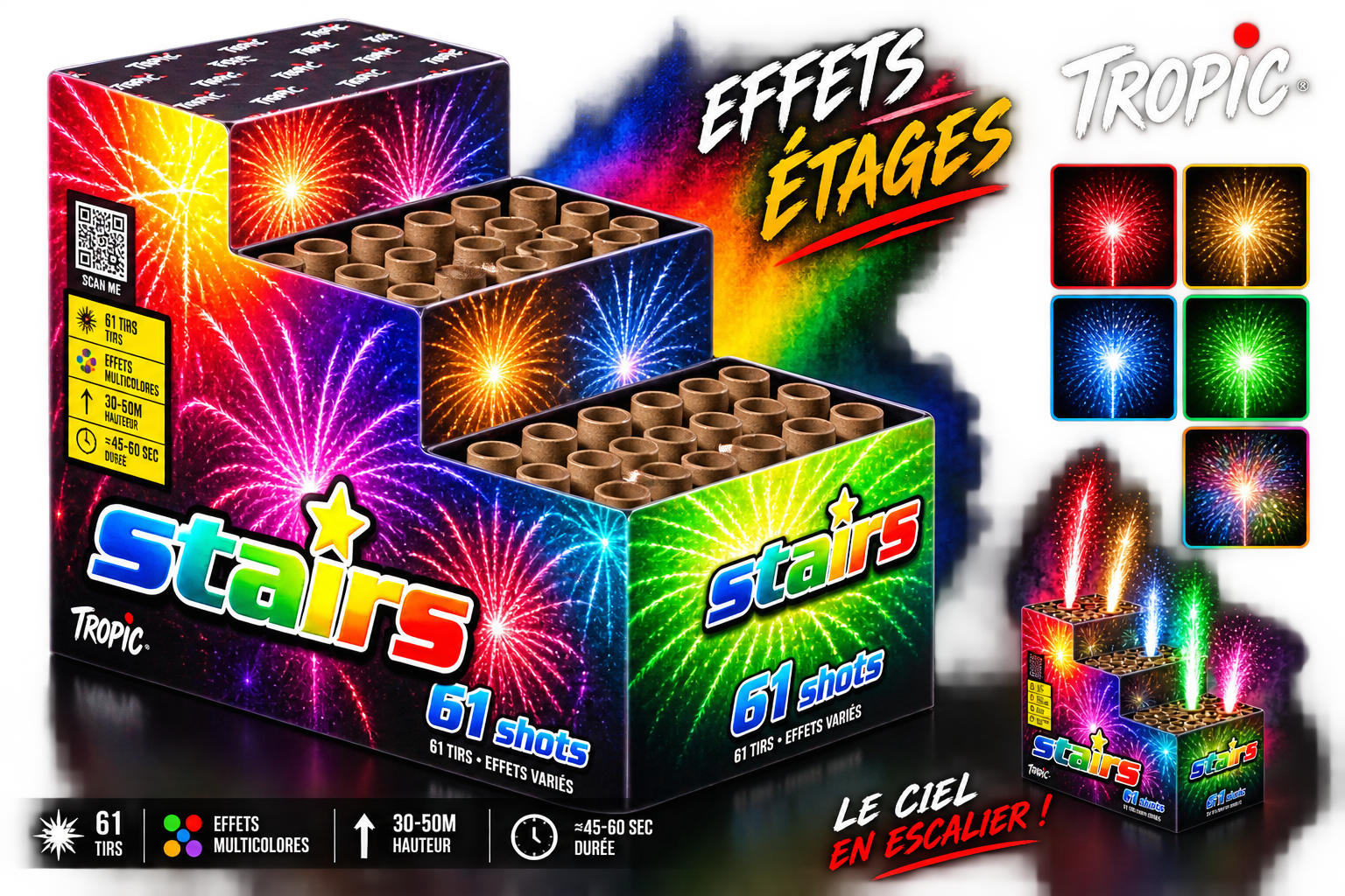 Tropic – Batterie Artifices « Escaliers » 61 Coups