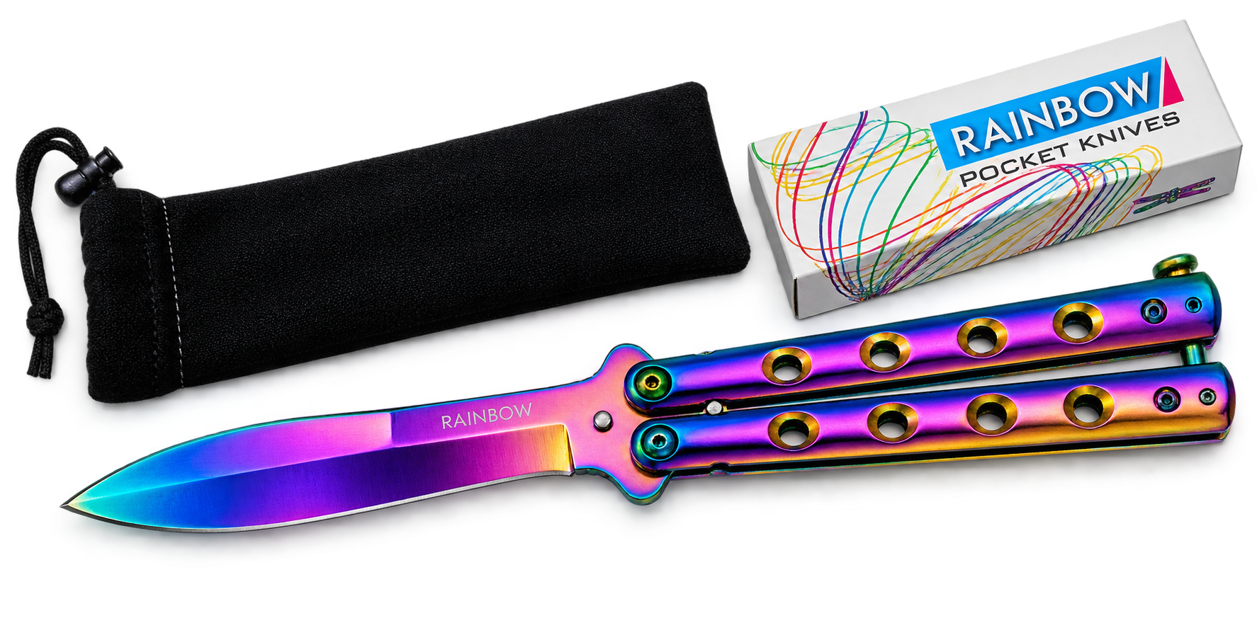 M.A – Petit Couteau Papillon Rainbow