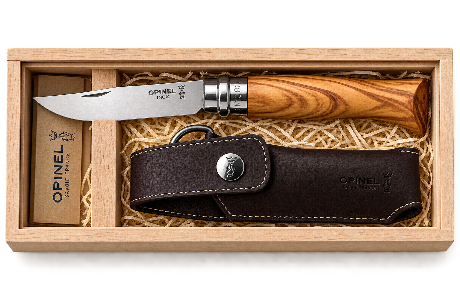 Opinel – Coffret Couteau Numéro 8 – Bois D’olivier