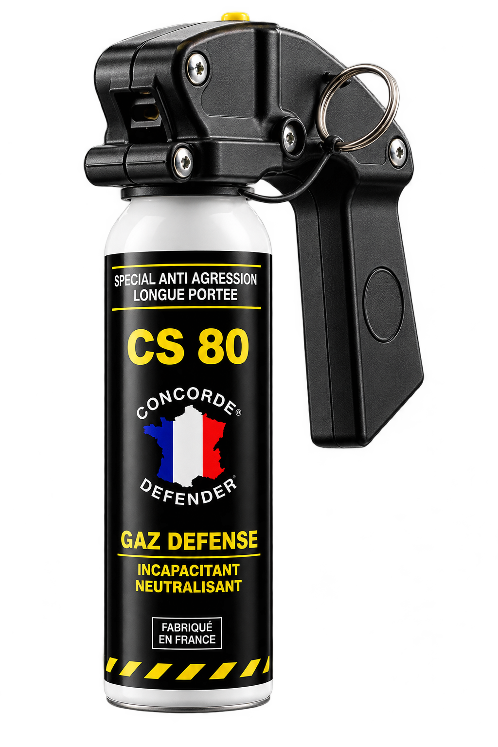 C.D – Aérosol cs gaz concorde 100 ml avec poignée (Lots de 4)