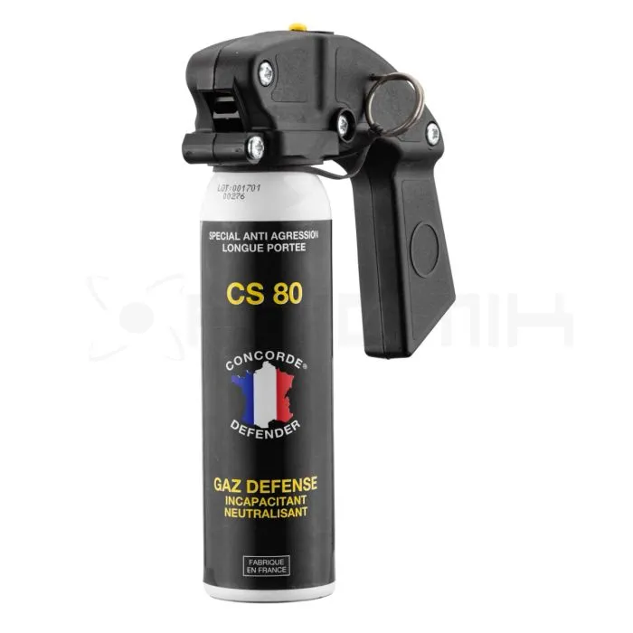 C.D - Aérosol cs gaz concorde 100 ml avec poignée (Lots de 4)