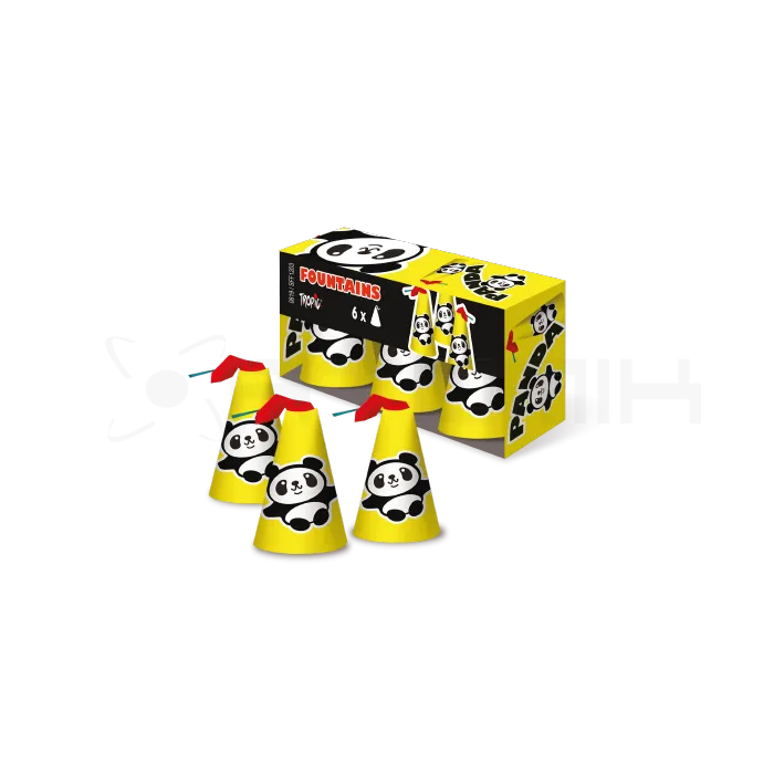 Tropic - Pack 6 Fontaines coniques panda argentées