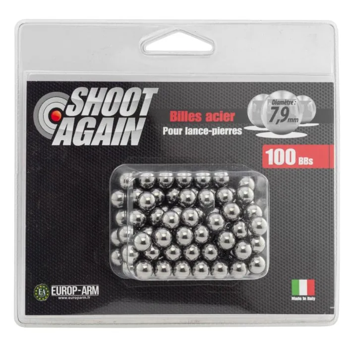 100 Billes Acier 7,9 Mm Pour Lance Pierre